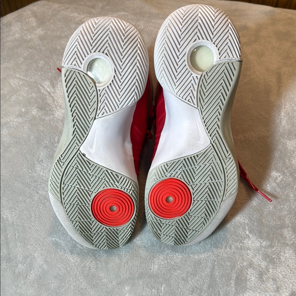 Nike Red and White Hyper Dunk Basketball Sneakers - Picture 3 of 5